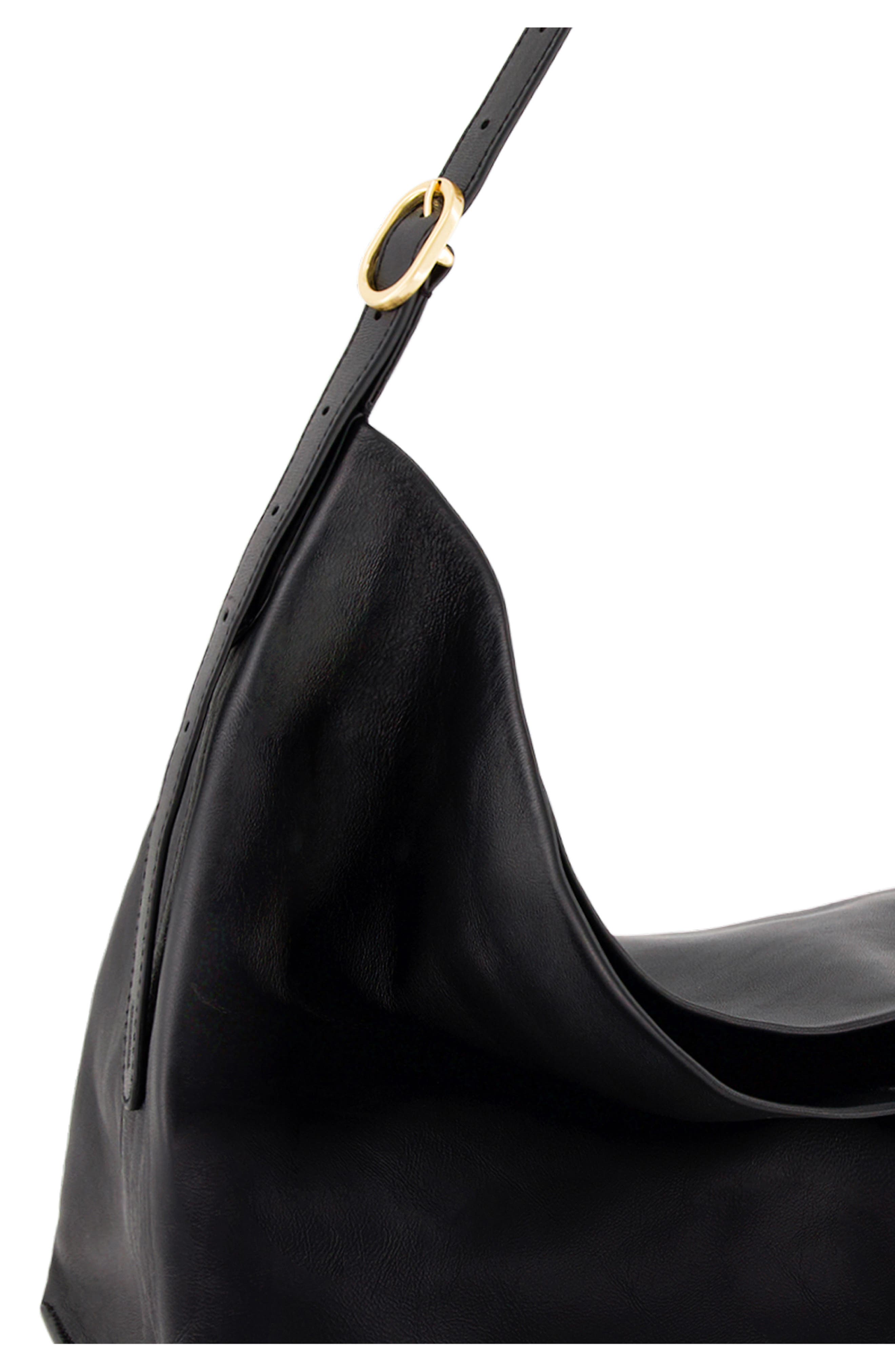 Vince Medium Plonge Vivian Leather Hobo Bag, Alternate, color, Black