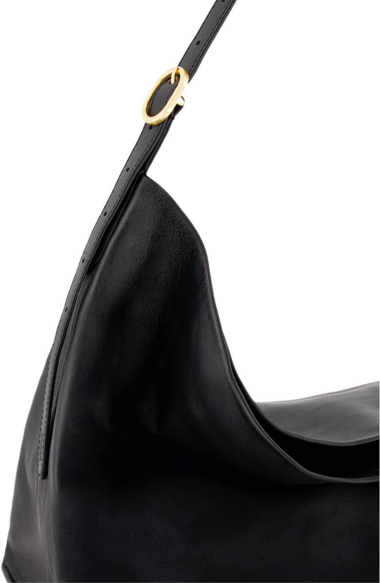 Vince Medium Plonge Vivian Leather Hobo Bag, Alternate, color, Black