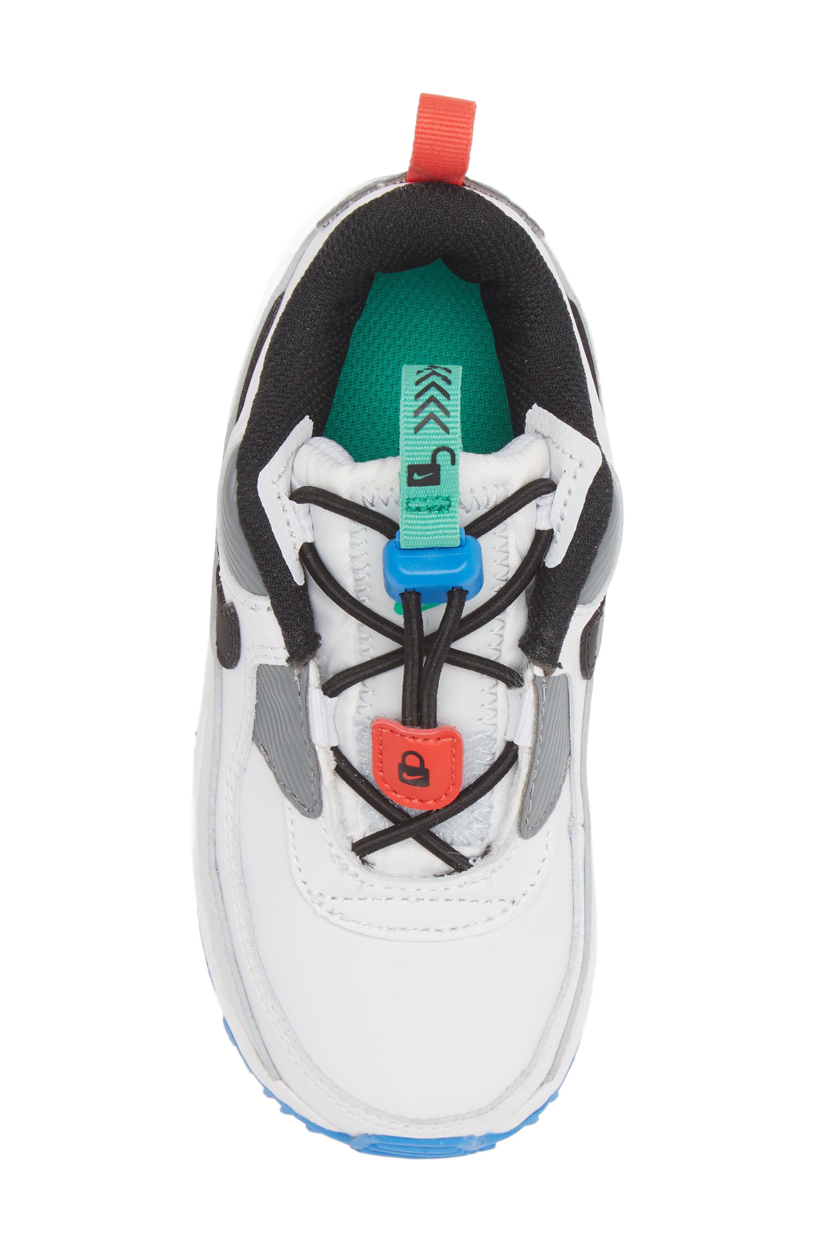 Kids' Air Max 90 Toggle Sneaker, Alternate, color, WHITE/ BLACK/ PLATINUM/ GREEN