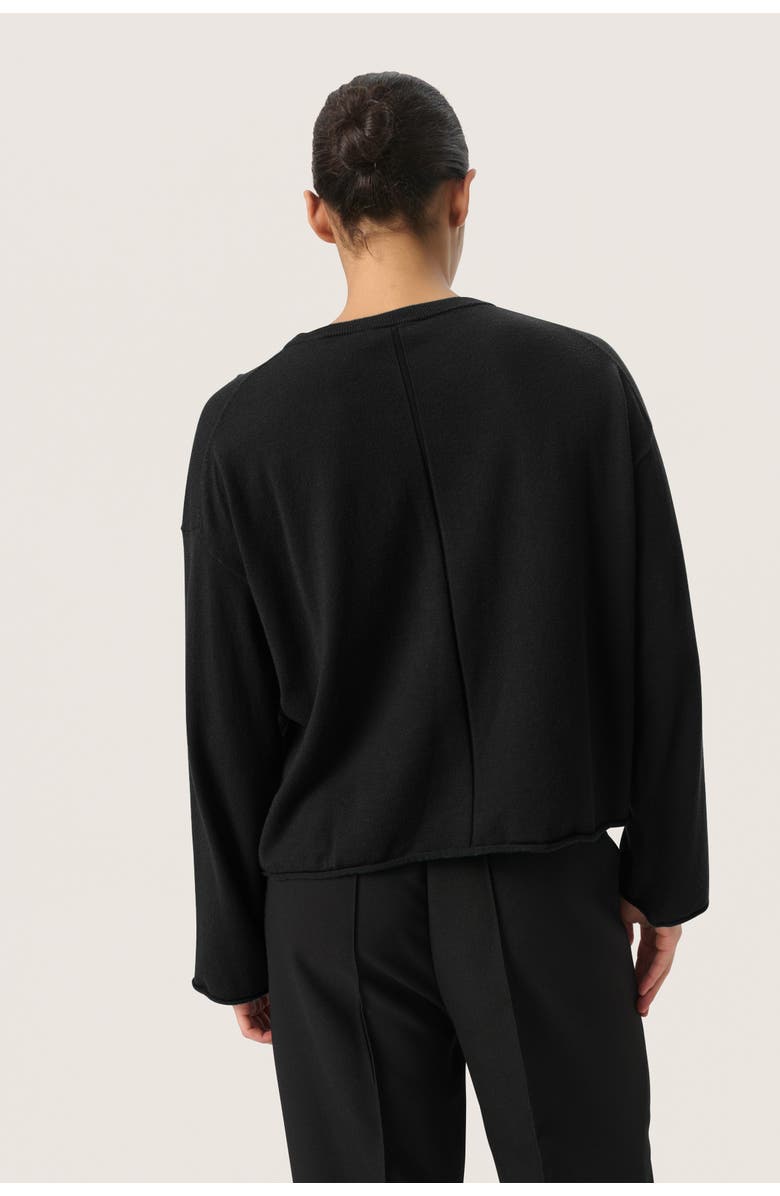 Soaked in Luxury Slspina Boxy Fit Tight Knit Pullover, Alternate, color, Black