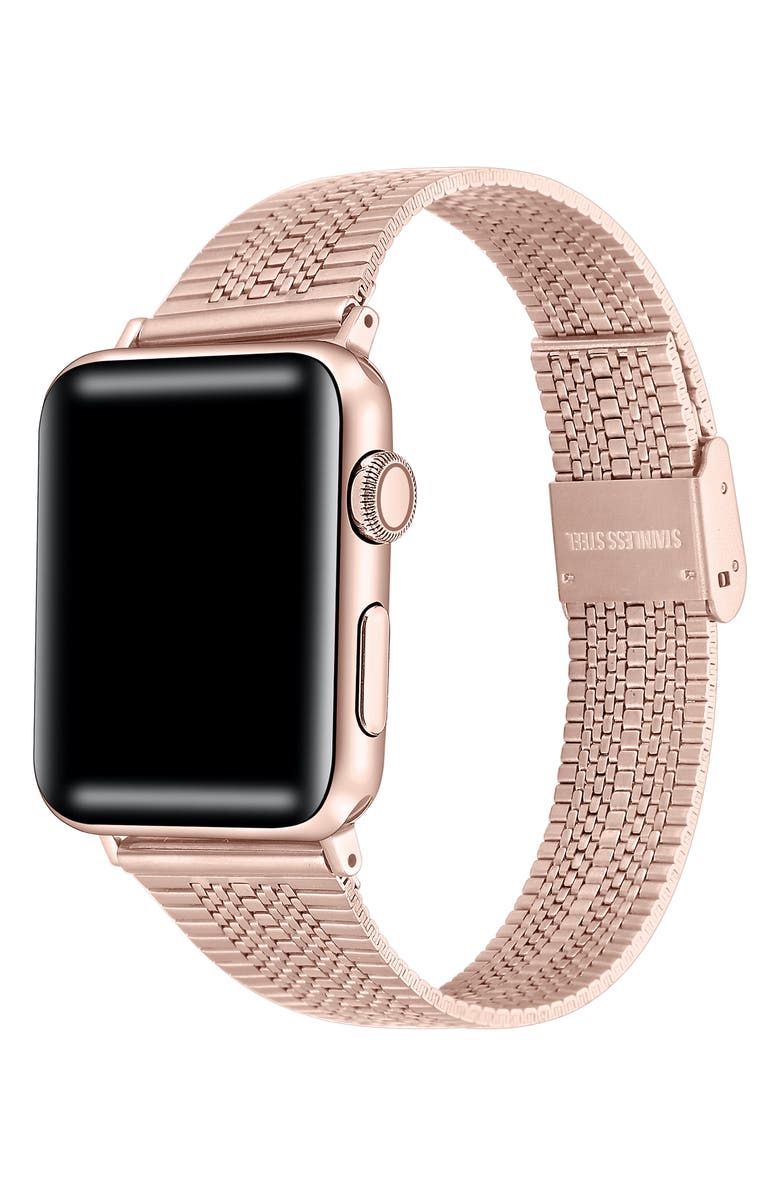 The Posh Tech Eliza Stainless Steel Apple Watch<sup>®</sup> Watchband, Alternate, color, Rose Gold
