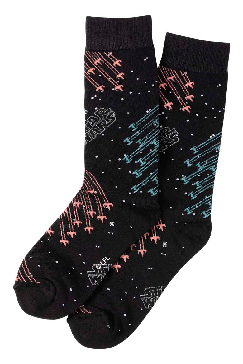 x Star Wars Transport Lapel Pin & 3-Pack Socks Set, Alternate, color, BLACK