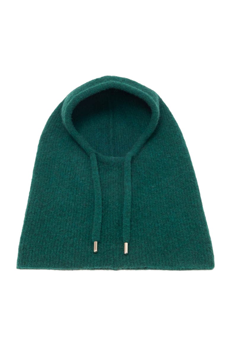 Yak Wool Blend Balaclava, Alternate, color, Bottle green