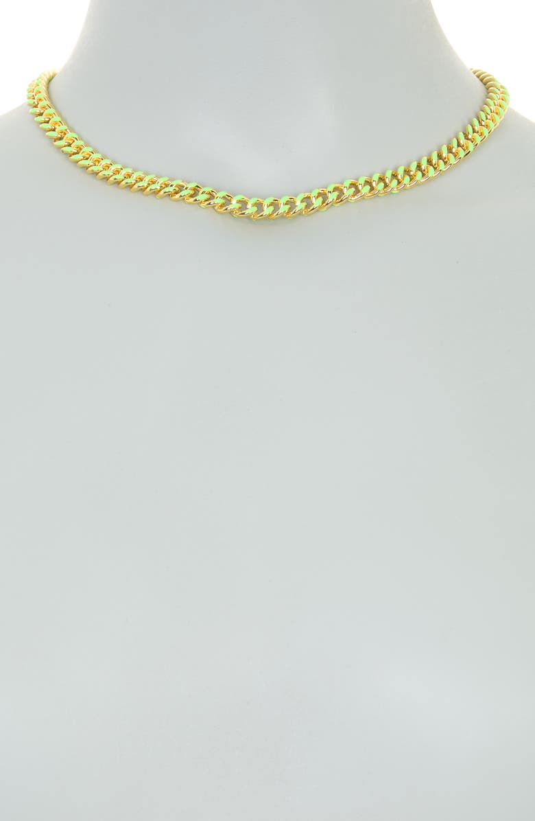 Juvell 18K Gold Plate Enamel Chain Necklace, Alternate, color, 