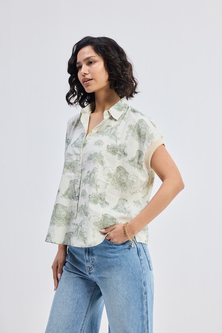 Relaxed-Fit Button-Down Shirt, Alternate, color, Light Green