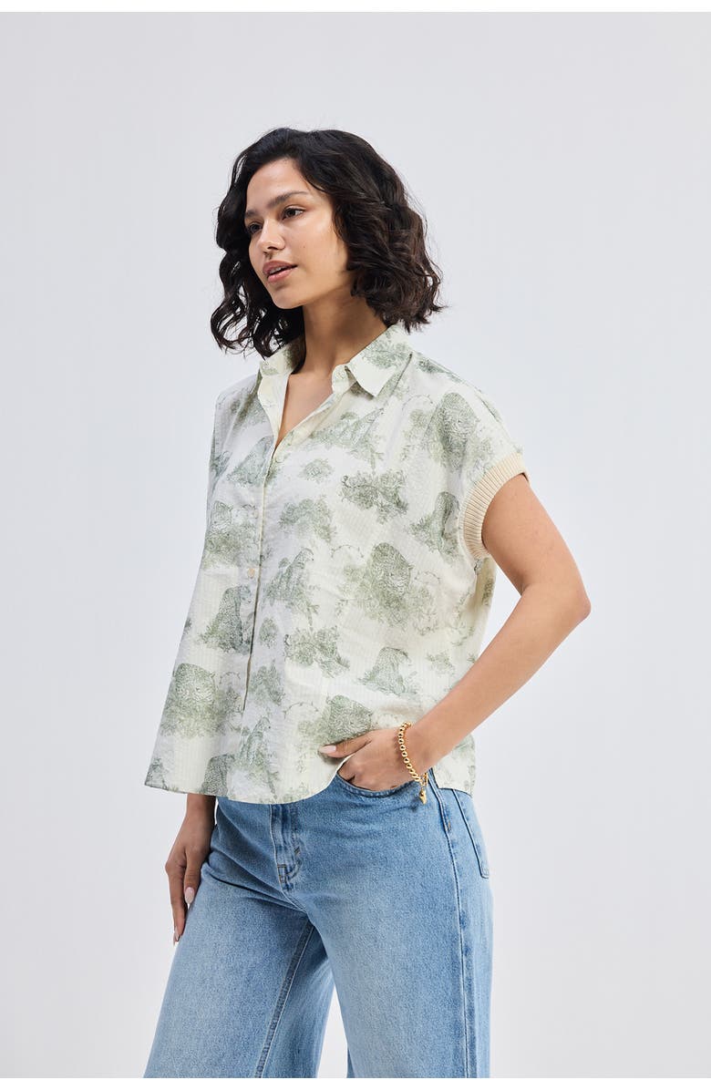 Reistor Relaxed-Fit Button-Down Shirt, Alternate, color, Light Green