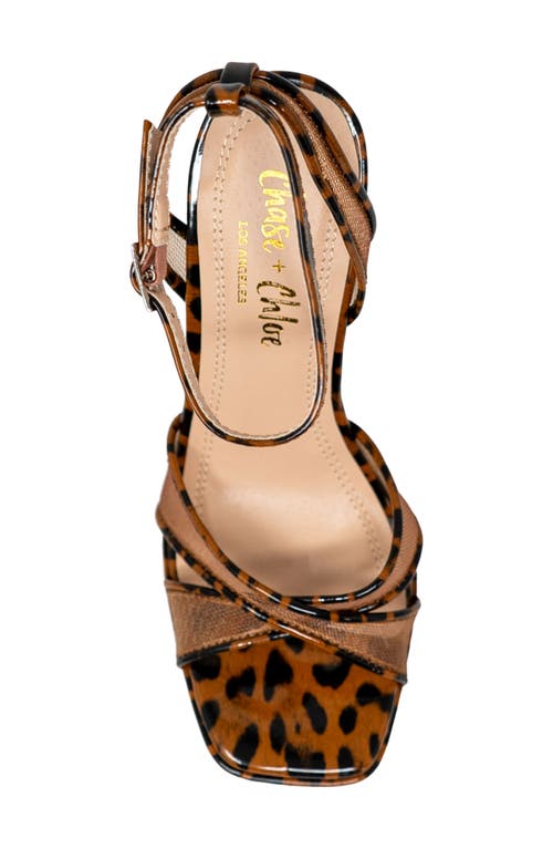 Chase & Chloe Chase And Chloe Talsa Platform Sandal In Leopard Patent