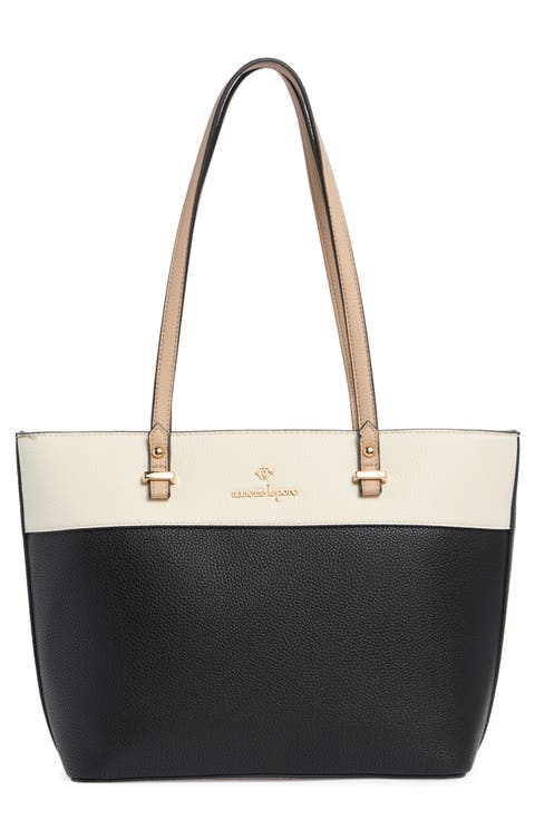 Sabine Colorblock Tote Bag & Pouch