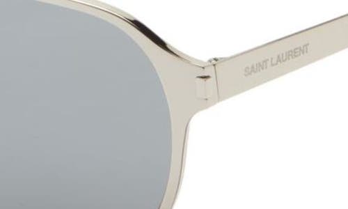Saint Laurent Aviator Sunglasses In Silver