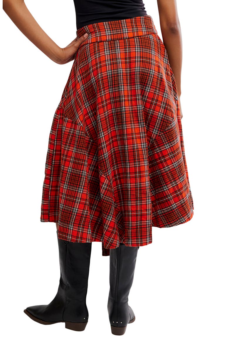 Take Me Along Tartan Circle Skirt, Alternate, color, RED/ BLACK COMBO