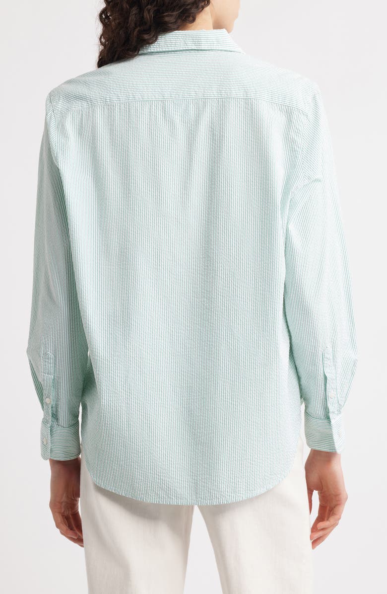 Frank & Eileen Eileen Stripe Relaxed Button-Up Shirt, Alternate, color, Green Stripe
