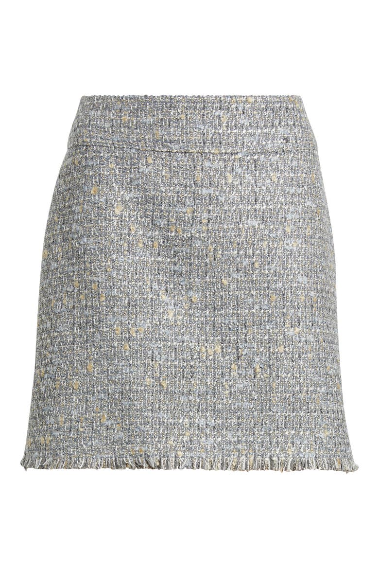 Vatoni Tweed Fringe Hem Miniskirt, Alternate, color, GREY MULTI