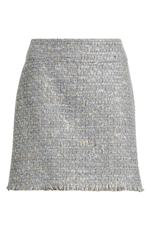 Vatoni Tweed Fringe Hem Miniskirt