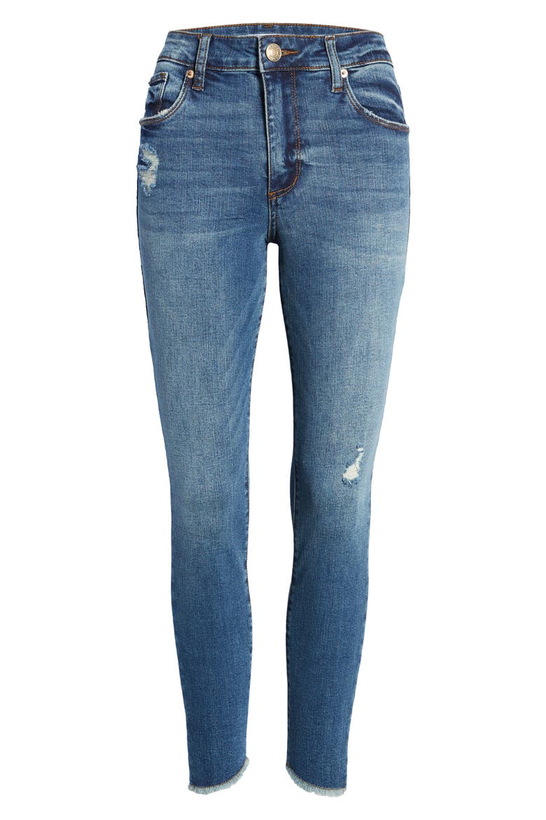 Ellie High Waist Fray Hem Ankle Skinny Jeans, Alternate, color, SEPULVEDA