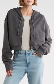 Elwood Crop Organic Cotton Zip Hoodie
