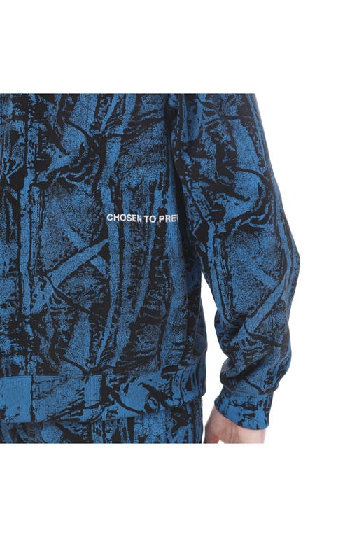 Hvman Camo Print Embroidered Cotton Zip-up Hoodie In Crinkled
