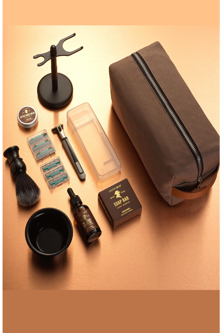 Ultimate Beard Shaving Kit wrapped in a Luxury Leather Bag, Alternate, color, None