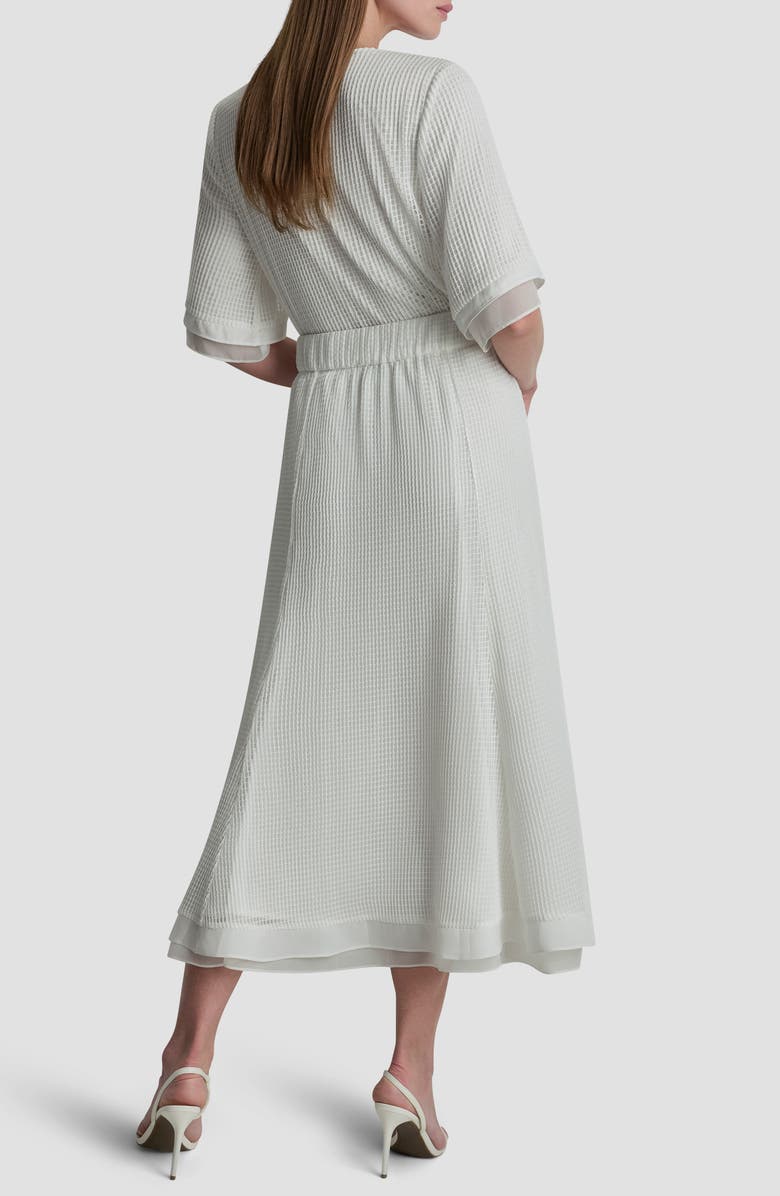 DKNY Windowpane A-Line Skirt, Alternate, color, Ivory