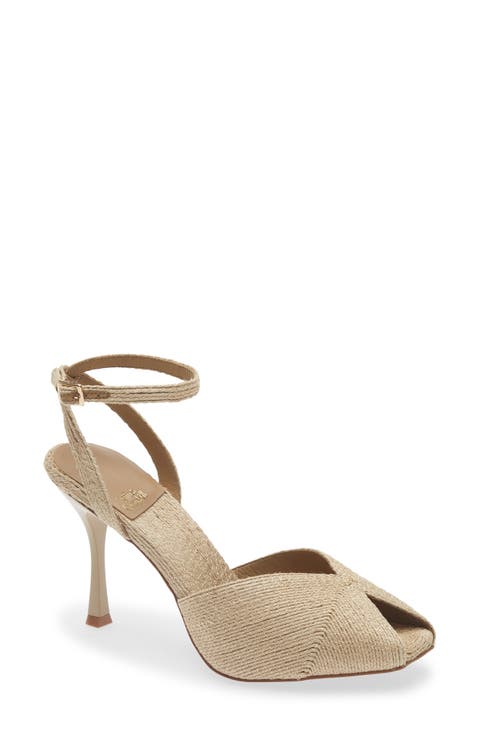 Behoove Ankle Strap Peep Toe Pump (Women)