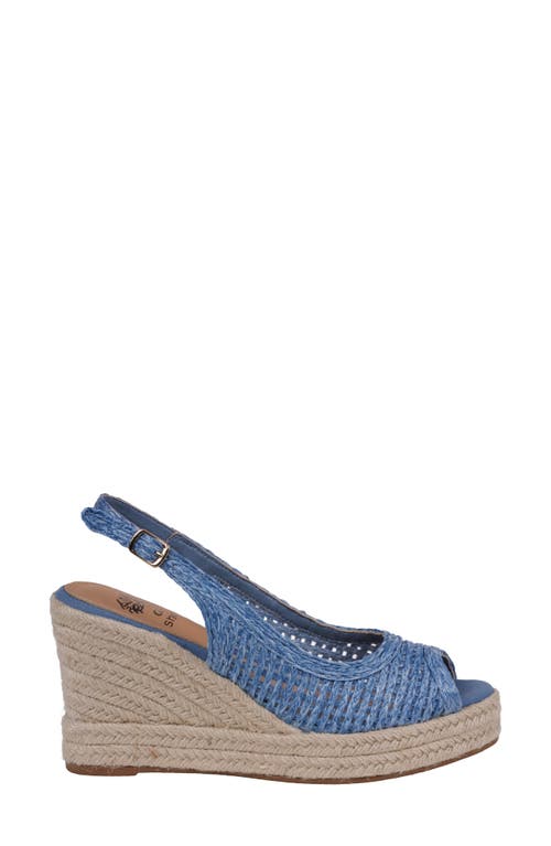 Gc Shoes Amira Slingback Espadrille Wedge Sandal In Blue
