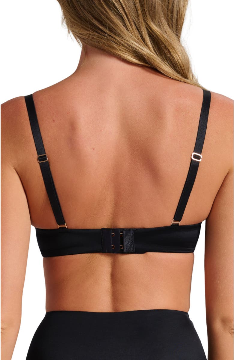 Siella Smooth Satin Luxe Lift Bra, Alternate, color, Black