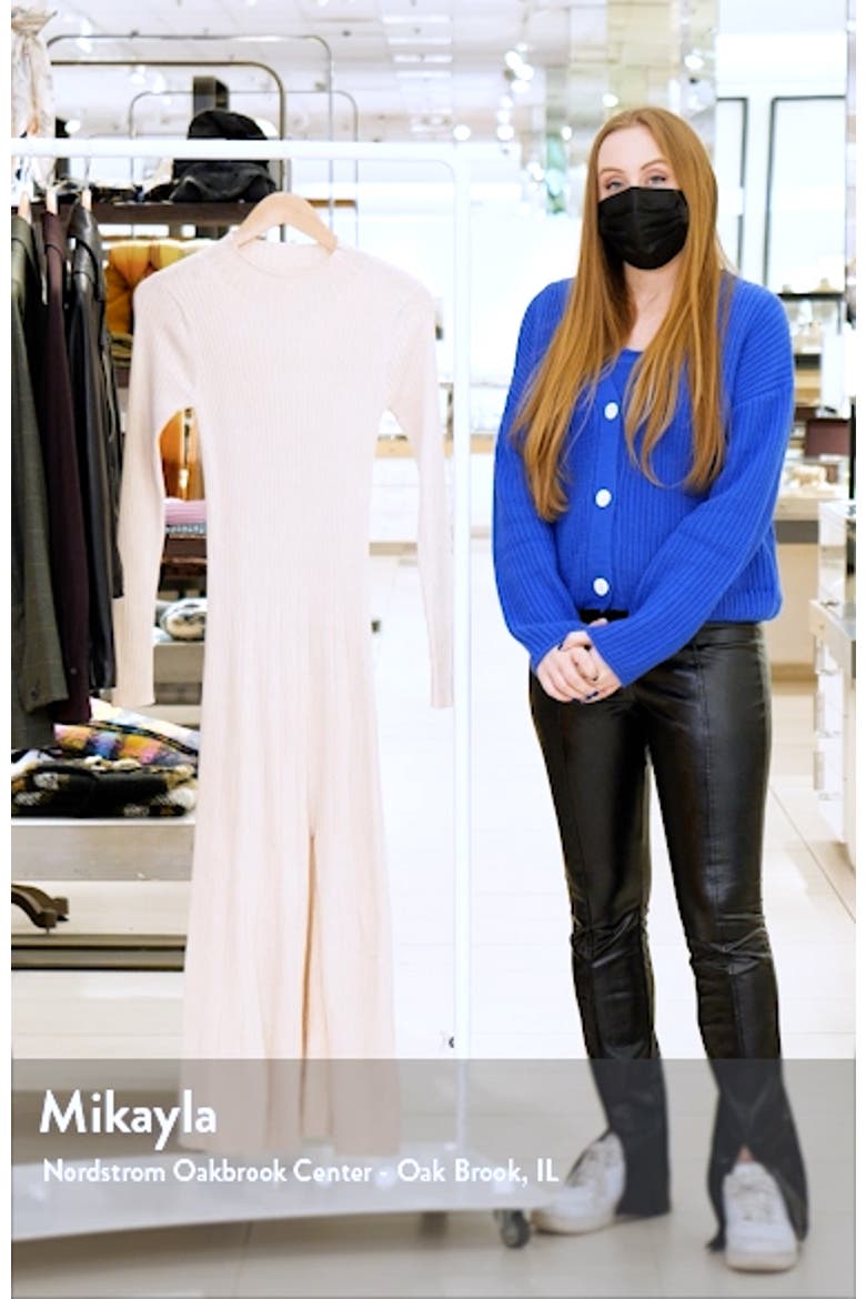 Long Sleeve Side Slit Sweater Dress video