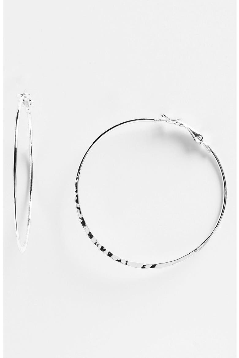 Rachel Large Hoop Earrings, Main, color, SILVER