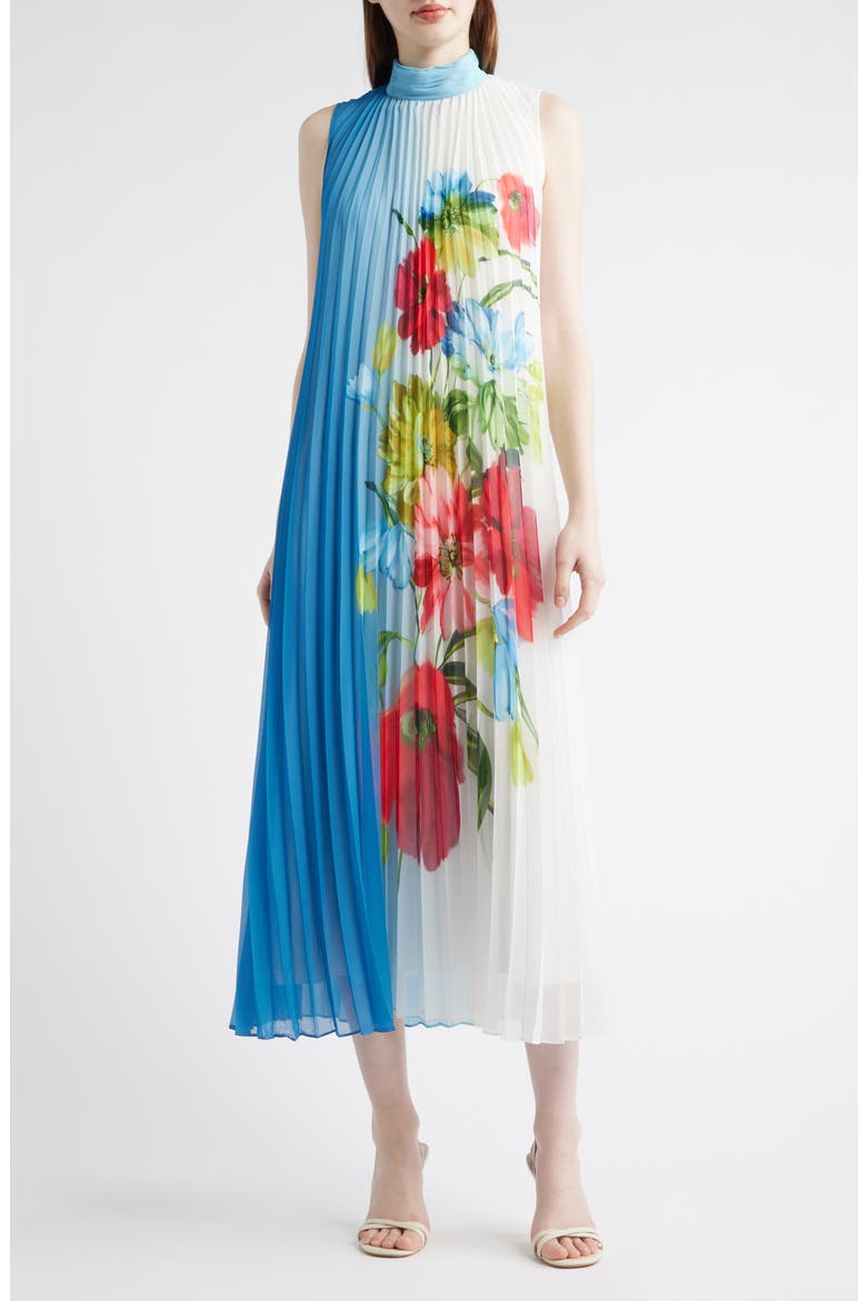 The Reilley Pleated Maxi Dress, Main, color, BLOOM PRINT