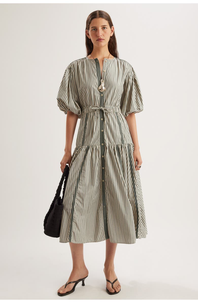 Merlette Eliane Stripe Dress, Alternate, color, Cedar Stripe