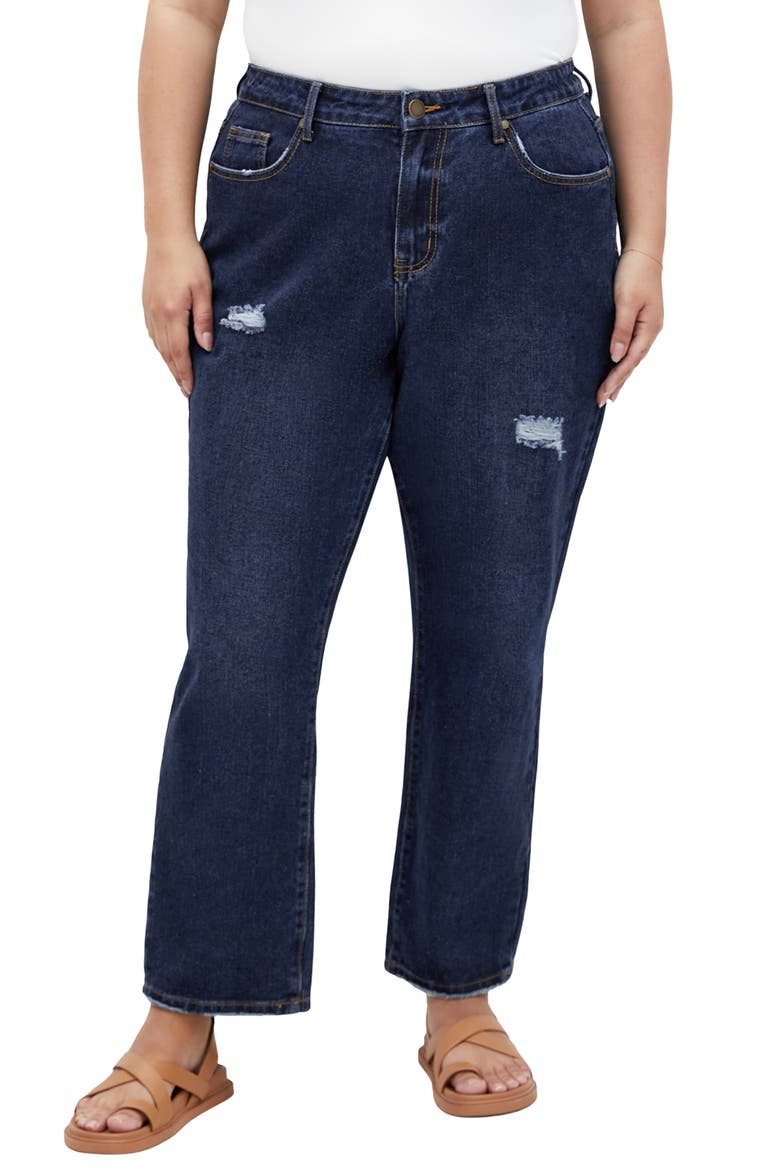 Adelyn High Waist Relaxed Crop Jeans, Main, color, DARK DENIM