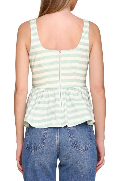 Shop Avec Les Filles Stripe Corset Peplum Tank