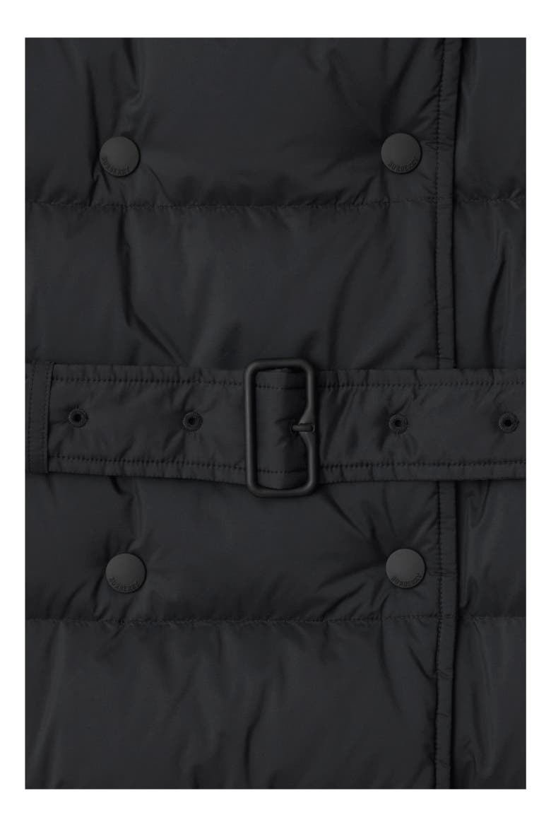 Mid-length Nylon Hooded Puffer Coat, Alternate, color, Black