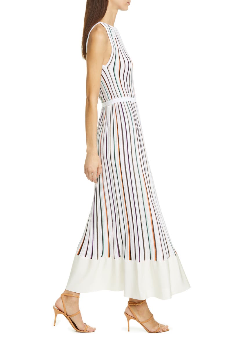 Multicolor Stripe Rib Maxi Dress, Alternate, color, WHITE MULTI