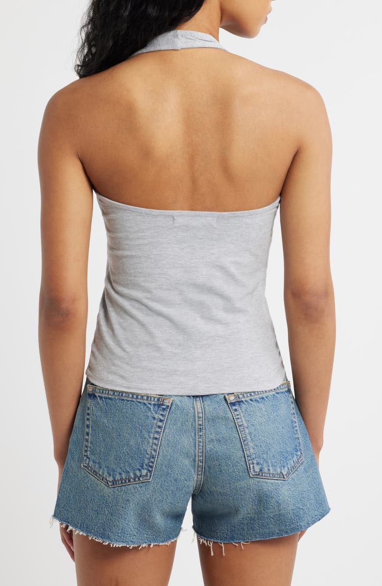 Vinyl Icons NY Halter Top, Alternate, color, Heather Grey