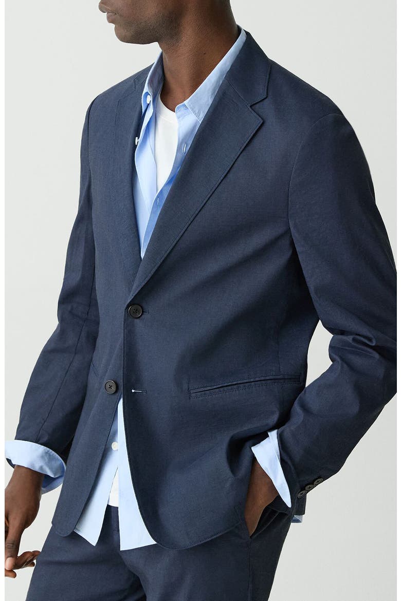 Clinton Navy Stretch Linen Blend Sport Coat, Alternate, color, ECLIPSE
