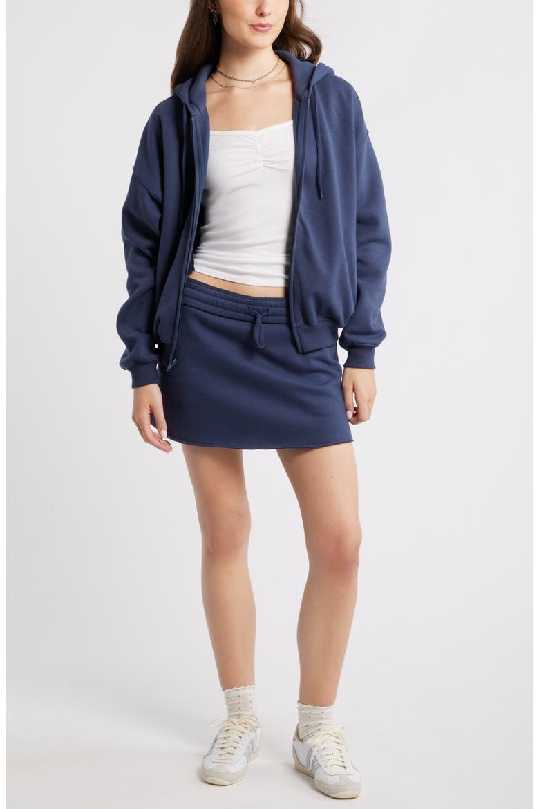 Cotton Blend Fleece Miniskort, Alternate, color, NAVY INDIGO
