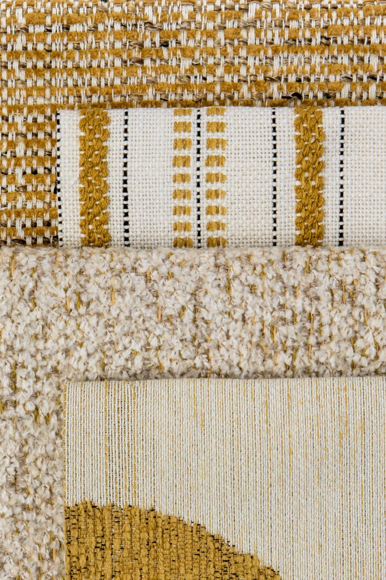 Solstice Jacquard Indoor & Outdoor Woven Accent Pillow, Alternate, color, Gold
