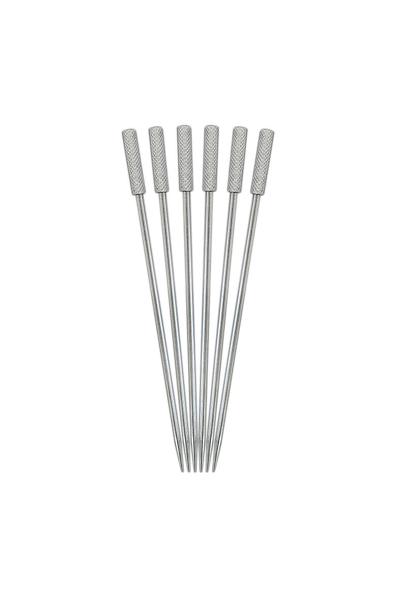 Stainless Steel Classic Cocktail Picks, Set of 6, Main, color, Silver