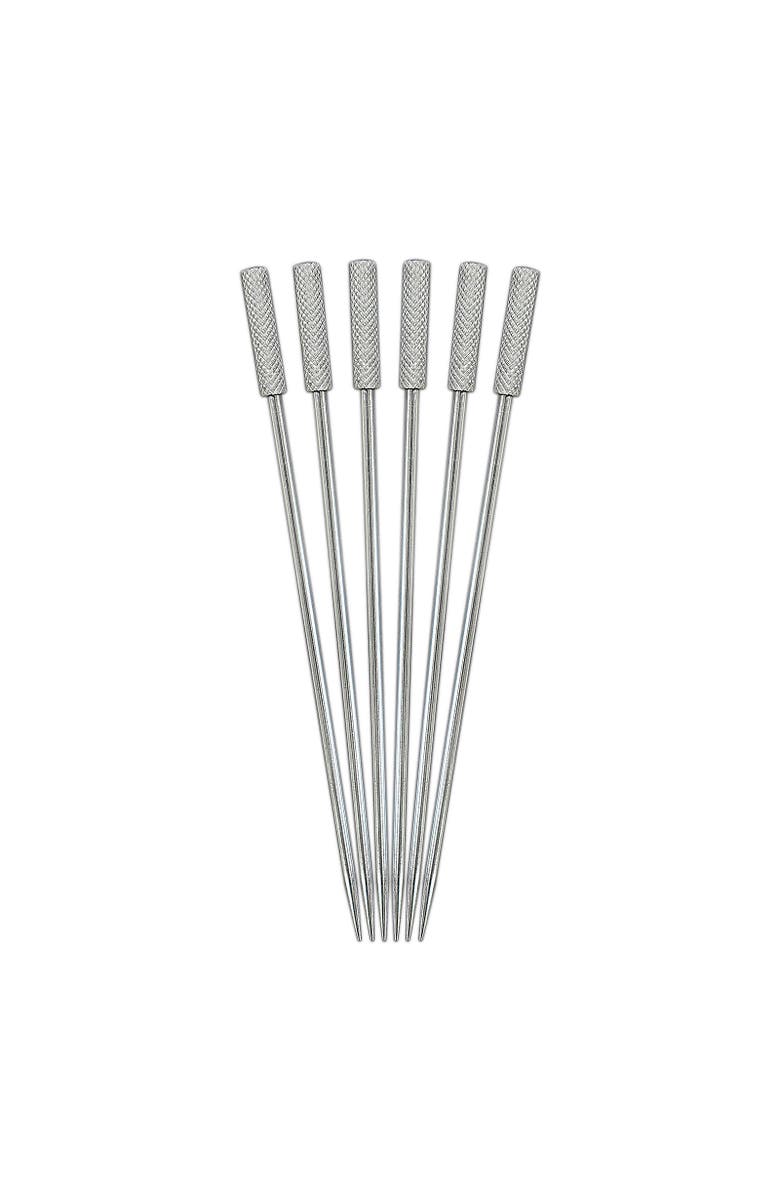 PRODYNE Stainless Steel Classic Cocktail Picks, Set of 6, Main, color, Silver