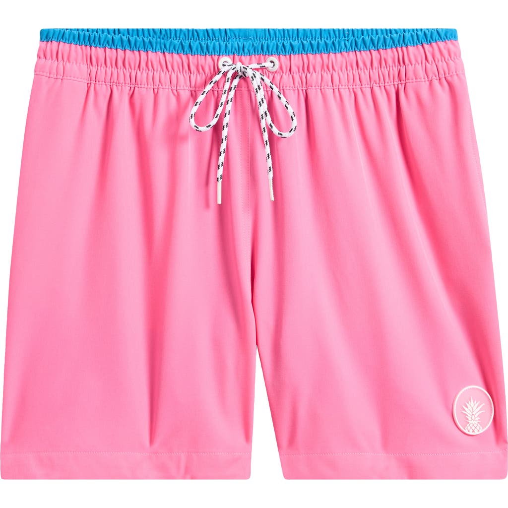 Chubbies The Avalons 5-inch Performance Swim Trunks In Bright Pink
