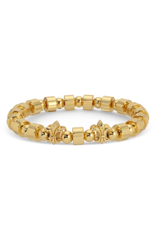 Eye Candy Los Angeles Set Of 2 Fleur Beaded Stretch Bracelets In Gold