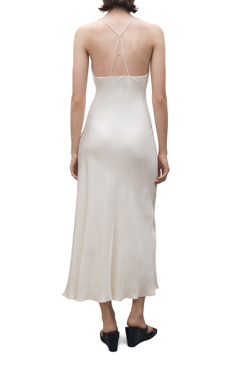Mulberry Silk Blend Cowl Neck Slipdress, Alternate, color, OFF WHITE