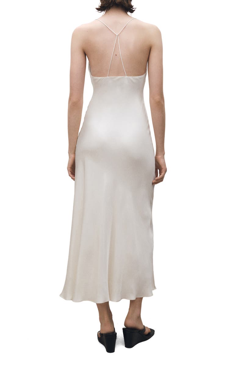 MANGO Mulberry Silk Blend Cowl Neck Slipdress, Alternate, color,