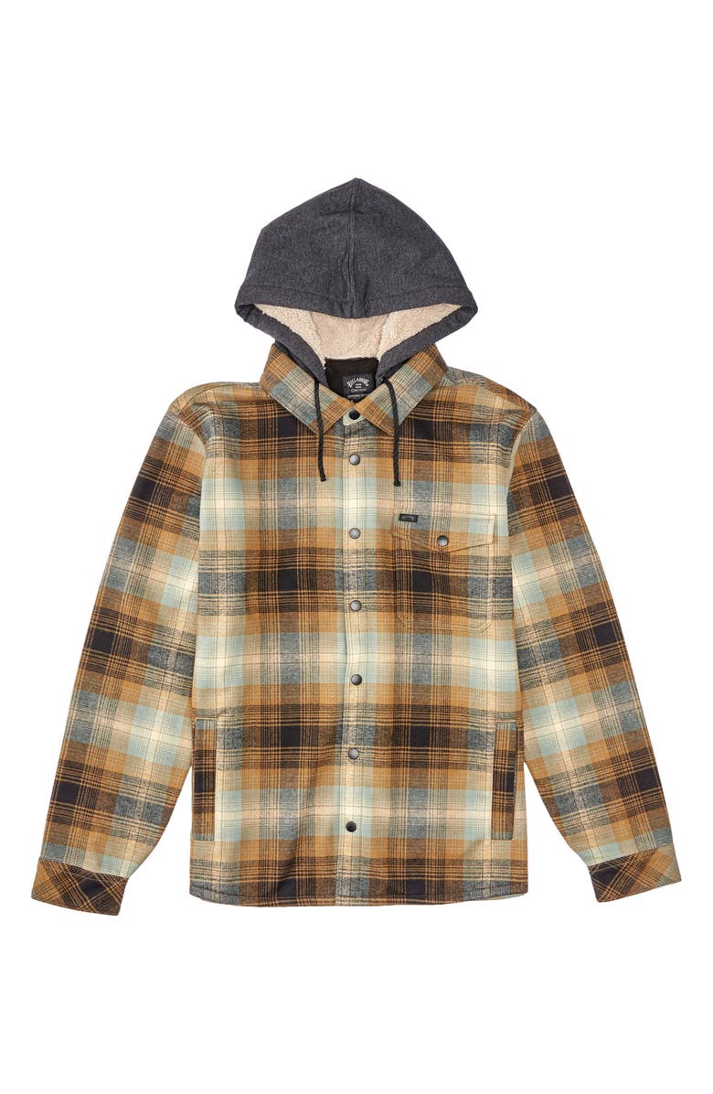 Billabong Furnace Bonded Fleece Hooded Flannel Shirt, Main, color, 
