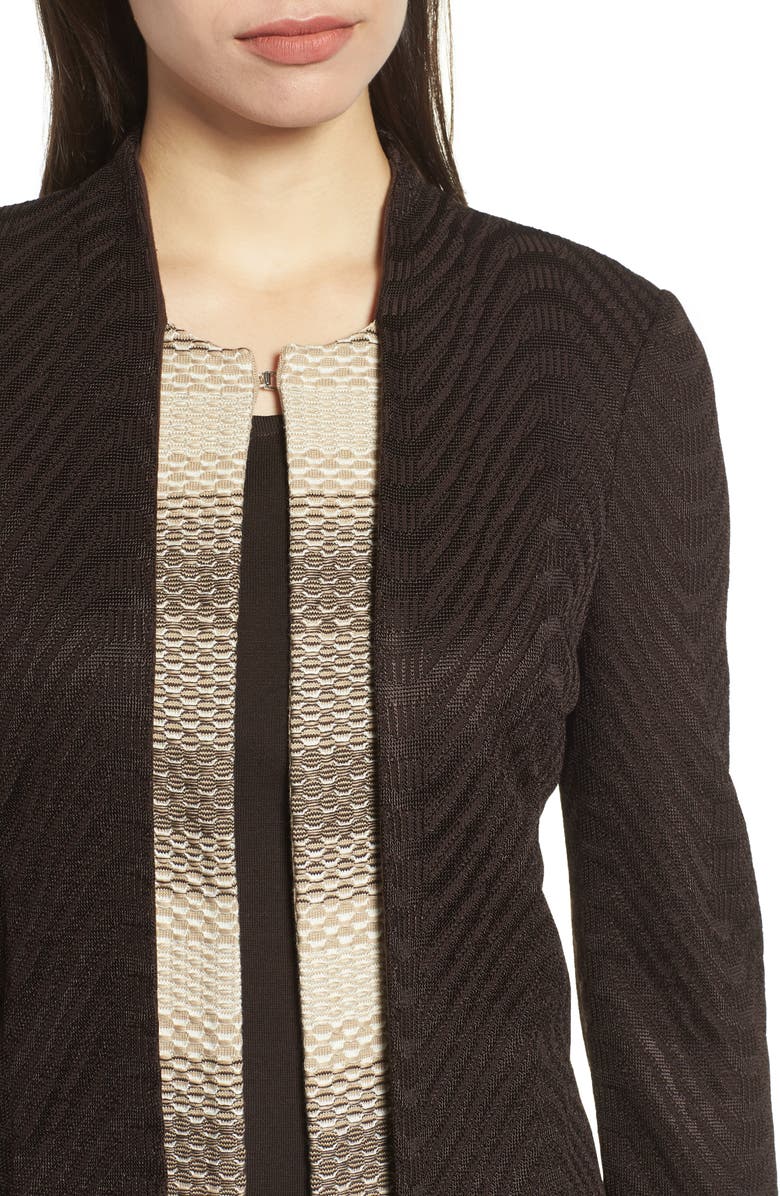 Ming Wang Long Jacquard Knit Jacket, Alternate, color, 