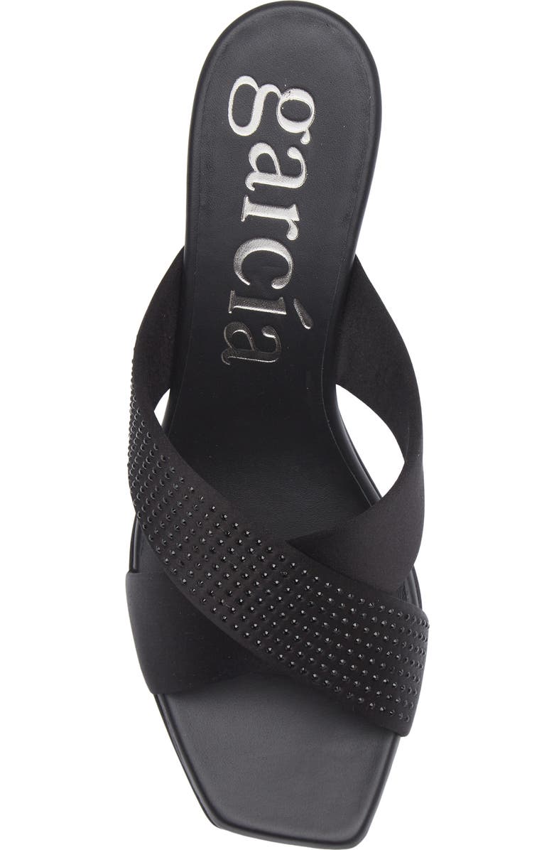 Pedro Garcia Idonna Crystal Studded Sandal, Alternate, color, Black Satin