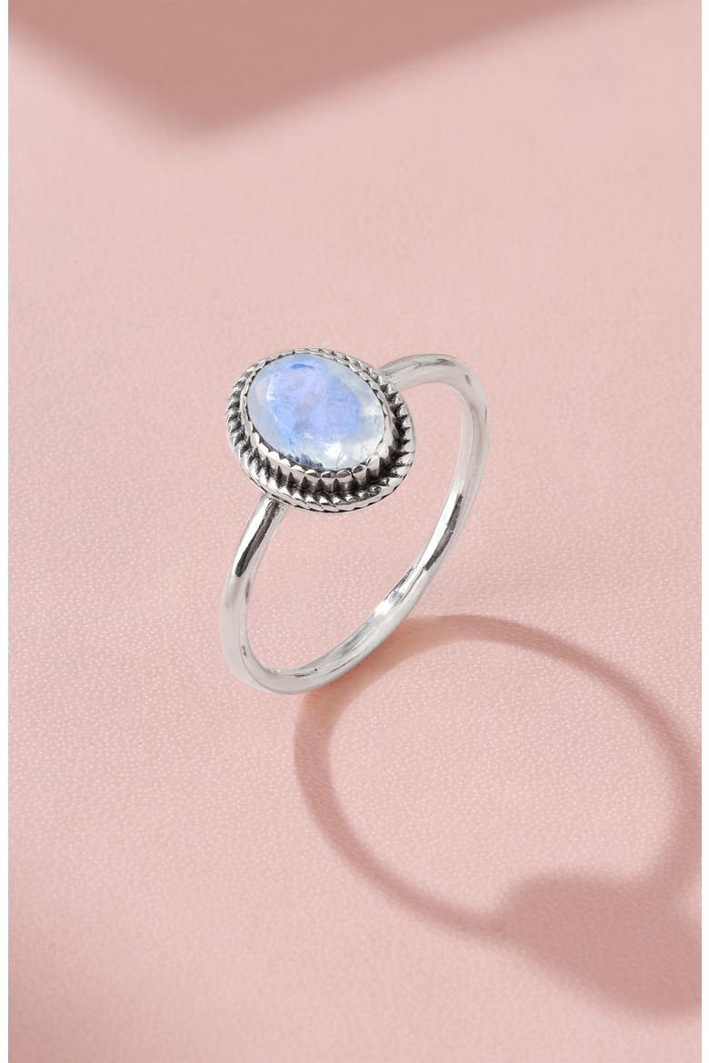 Oval Solitaire Ring, Alternate, color, LIGHT BLUE