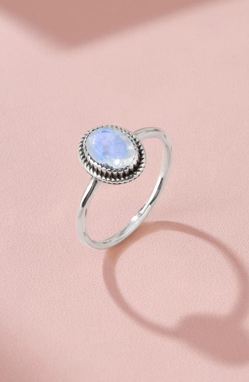 Ys Gems Oval Solitaire Ring In Blue