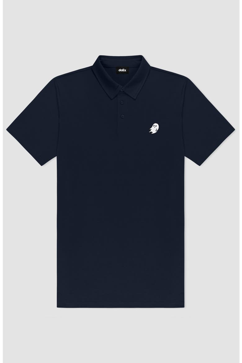 Ghost Midweight Short Sleeve Polo Shirt, Alternate, color, Navy