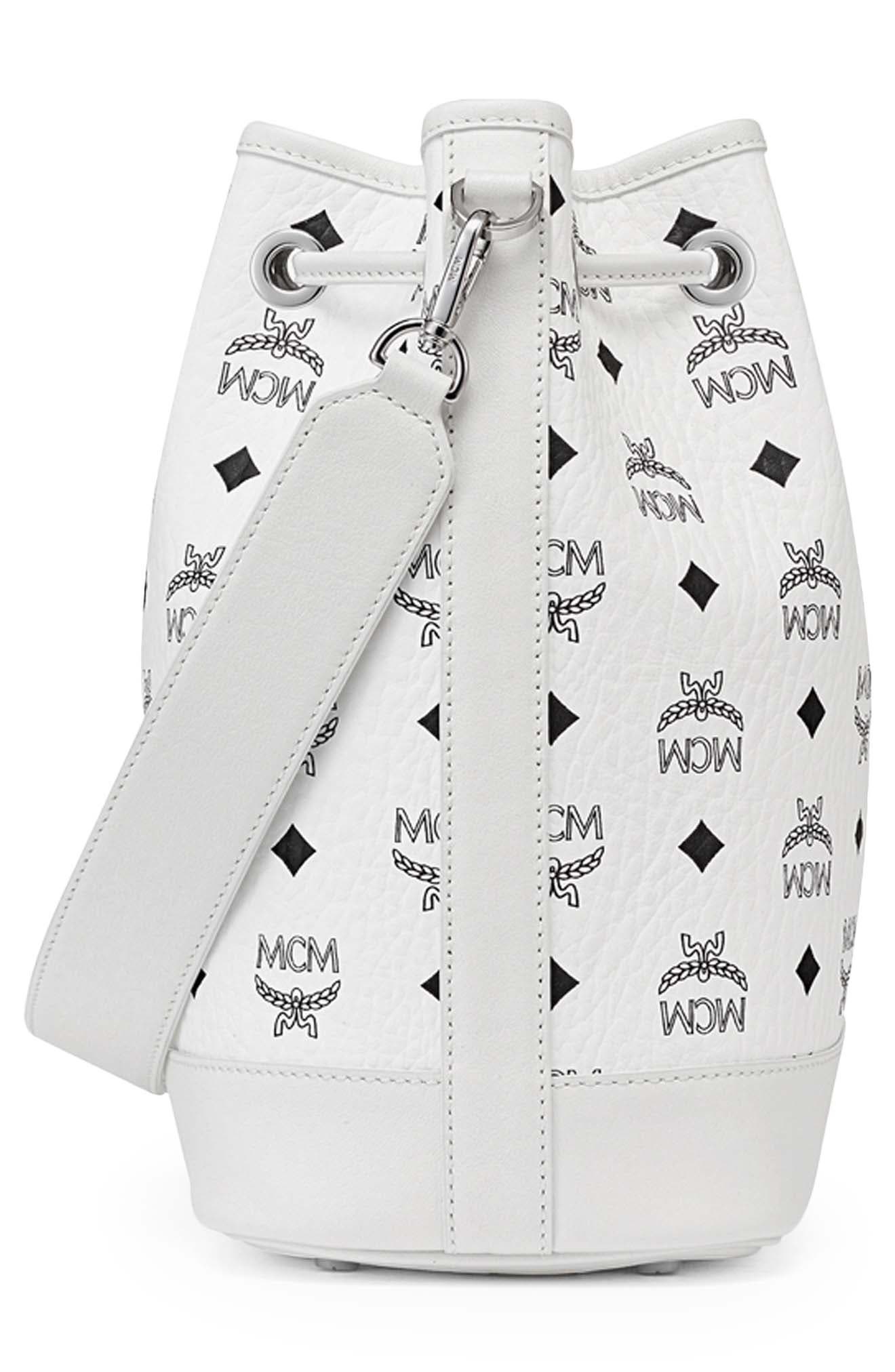Dessau Drawstring Bucket Bag with Pouch, Alternate, color, WHITE